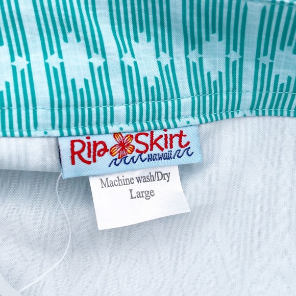 NEW RipSkirt Hawaii Style 201 West End Seaglass Turquoise Print Skirt Size Large - Picture 4 of 7